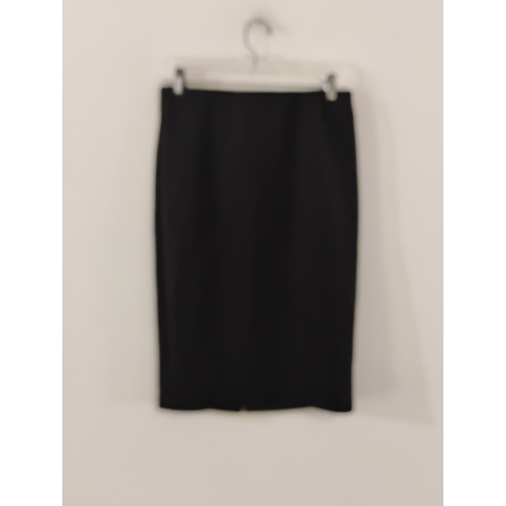 Catherine Catherine Malandrino Black Pencil Skirt Back Gold Zipper Size 8